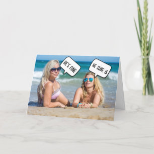 BIKINI MÄDCHEN KOMPLIMENTARISCHE FUN CARD FÜR IHN FEIERTAGSKARTE