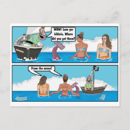 BIKINI MERMAIDS JOKE POSTKARTE