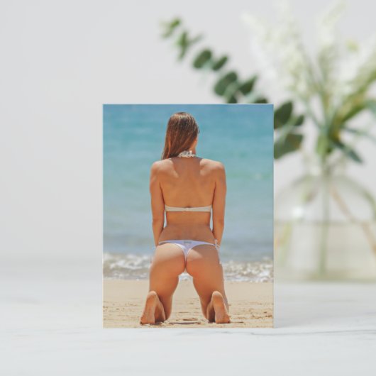 Bikini-Modell Postkarte (Stehend Vorderseite)