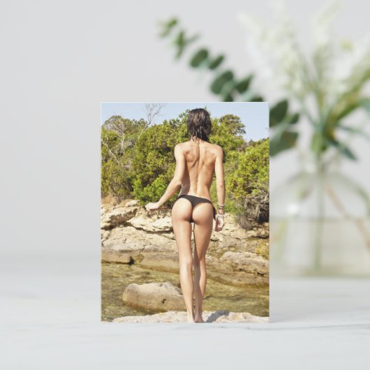 Bikini-Modell Postkarte (Stehend Vorderseite)