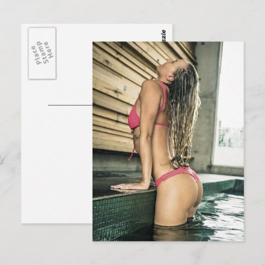 Bikini-Modell Postkarte (Vorne/Hinten)