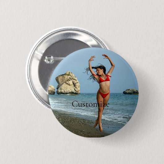 Bikini Modell tanzen Thunder_Cove Button (Vorne & Hinten)