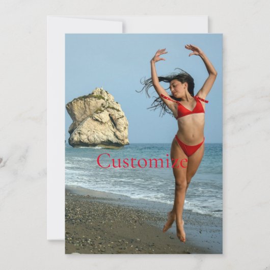 Bikini Modell tanzen Thunder_Cove Einladung (Vorderseite)