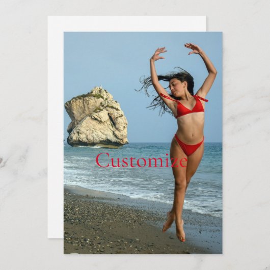 Bikini Modell tanzen Thunder_Cove Einladung (Vorne/Hinten)