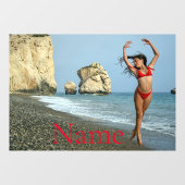 Bikini Modell tanzen Thunder_Cove Fensteraufkleber (Blatt)