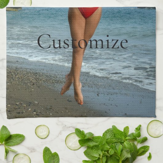 Bikini Modell tanzen Thunder_Cove Geschirrtuch (Gefaltet)