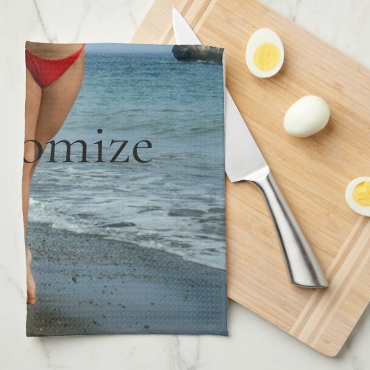 Bikini Modell tanzen Thunder_Cove Geschirrtuch (Viertel Falte)