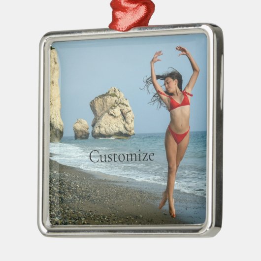 Bikini Modell tanzen Thunder_Cove Ornament Aus Metall (Links)