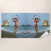 Bikini Modell tanzen Thunder_Cove Strandtuch (Vorderseite)