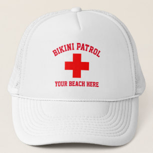 Bikini Patrol Lifeguard Personalize Trucker Hat Truckerkappe