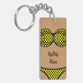 Bikini-schwarzer Tupfen Schlüsselanhänger (Vorderseite links)