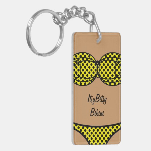 Bikini-schwarzer Tupfen Schlüsselanhänger (Vorderseite links)