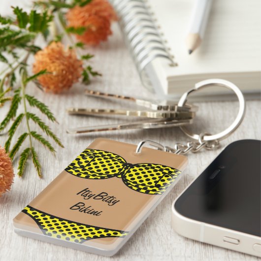 Bikini-schwarzer Tupfen Schlüsselanhänger (Vorderseite rechts)