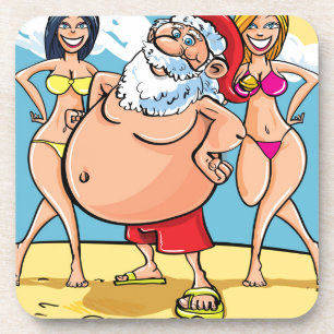 Bikini-Strand Santa Claus Untersetzer