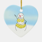 Bikini Time Snowmen Bikini Girl Keramikornament (Vorne)