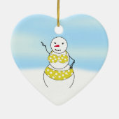 Bikini Time Snowmen Bikini Girl Keramikornament (Hinten)