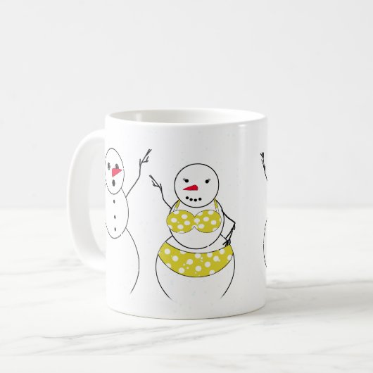 Bikini Time Snowmen Kaffeetasse (Vorderseite Links)