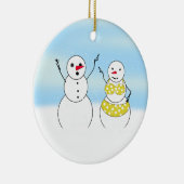 Bikini Time Snowmen Keramikornament (Rechts)