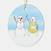 Bikini Time Snowmen Keramikornament (Links)