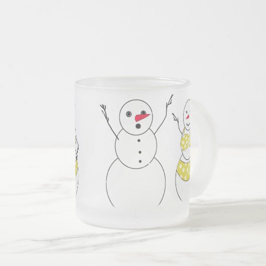 Bikini Time Snowmen Mattglastasse (VorderseiteRechts)