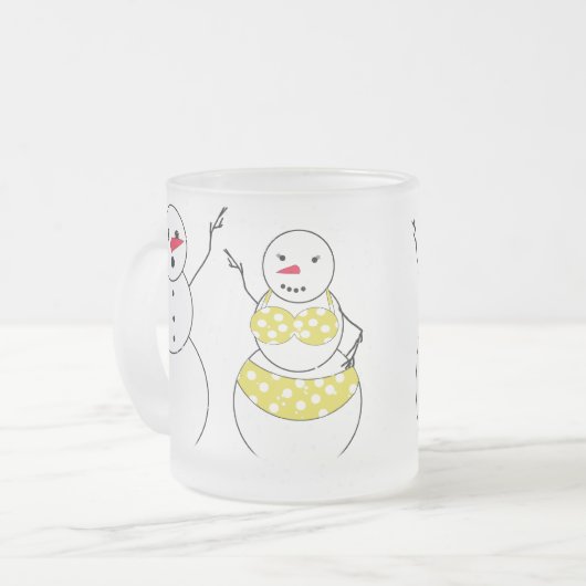 Bikini Time Snowmen Mattglastasse (Vorderseite Links)