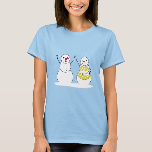 Bikini Time Snowmen T-Shirt (Vorderseite)