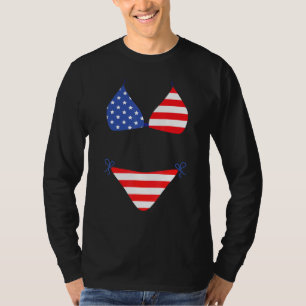 Bikini-Überzieh-Badeanzug 4. Juli Amerikanische Fl T-Shirt