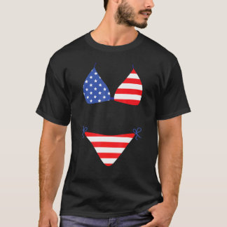 Bikini-Überzieh-Badeanzug 4. Juli Amerikanische Fl T-Shirt