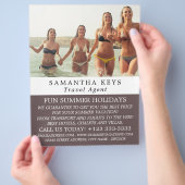 Bikini-Urlaub, Reise-Agent Werbespot Flyer (Hand)