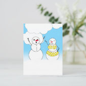 Bikini-Zeit-Schneemänner Postkarte (Stehend Vorderseite)