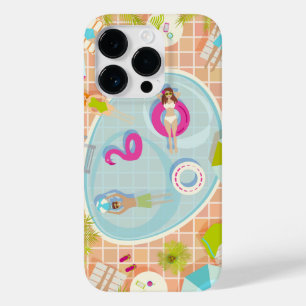 Bikinimädchen und Jungs spielen ein Schwimmbadspie Case-Mate iPhone 14 Pro Hülle