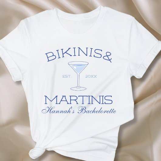 Bikinis and Martinis Beach Bachelorette T-Shirt