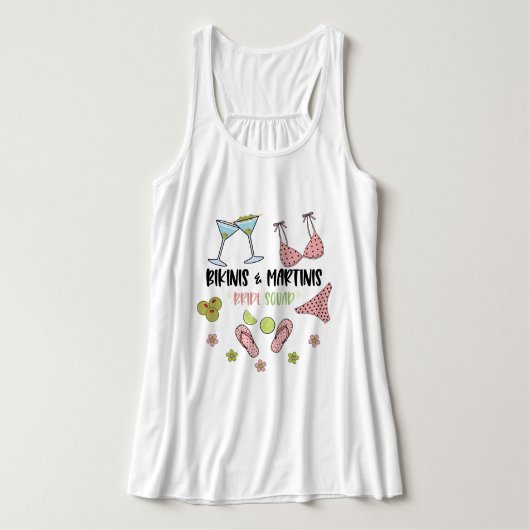 Bikinis and Martinis Bride Squad Beach Vibes Tank Top (Design Vorderseite)