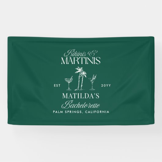 Bikinis and martinis Elegant vintage bachelorette Banner (Horizontal)