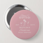 Bikinis and martinis Elegant vintage bachelorette Button (Vorne & Hinten)