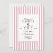 Bikinis and martinis Elegant vintage bachelorette Einladung (Vorderseite)