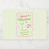 Bikinis & Martinis Bach Party Alkoholflaschenetikett (Einzelnes Label)