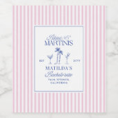 Bikinis & Martinis Bachelorette Wine Bottle Label Weinetikett (Einzelnes Label)