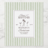 Bikinis & Martinis Bachelorette Wine Bottle Label  Weinetikett (Einzelnes Label)