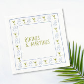 Bikinis & Martinis Blue Olive Junggeselinnen-Absch Serviette
