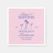 Bikinis & martinis Elegant pink navy bachelorette Serviette (Vorderseite)