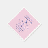 Bikinis & martinis Elegant pink navy bachelorette Serviette (Ecke)