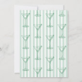 Bikinis & Martinis Green Bachelorette Einladung (Rückseite)