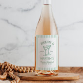 Bikinis & Martinis Green Bachelorette Weinetikett