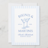 Bikinis & Martinis Grüne Junggesellinnen-Abschieds Einladung (Vorderseite)