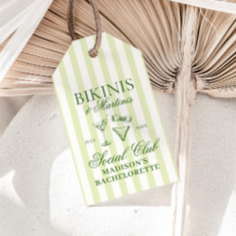 Bikinis & Martinis Grüner Streifen Geschenkanhänger