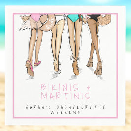 Bikinis & Martinis Junggeselinnen-Abschied Wochene Serviette