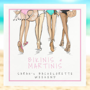 Bikinis & Martinis Junggeselinnen-Abschied Wochene Serviette