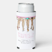 Bikinis & Martinis Junggeselinnen-Abschied Wochenn Selters Dosenkühler (Seltzer Vorderseite)