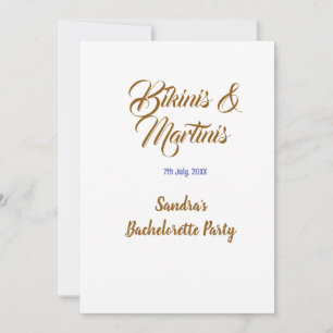 Bikinis & Martinis Junggesellinnenabschied Name Br Einladung